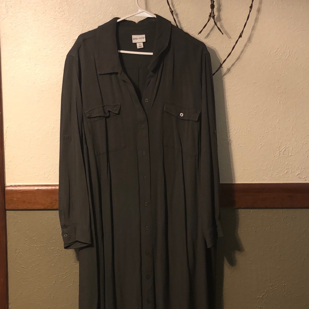 Green utility style dress